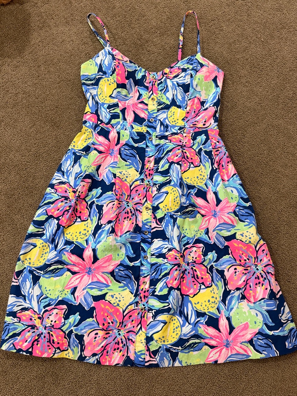 Lilly Pulitzer Floral Spaghetti-Strap Sundress